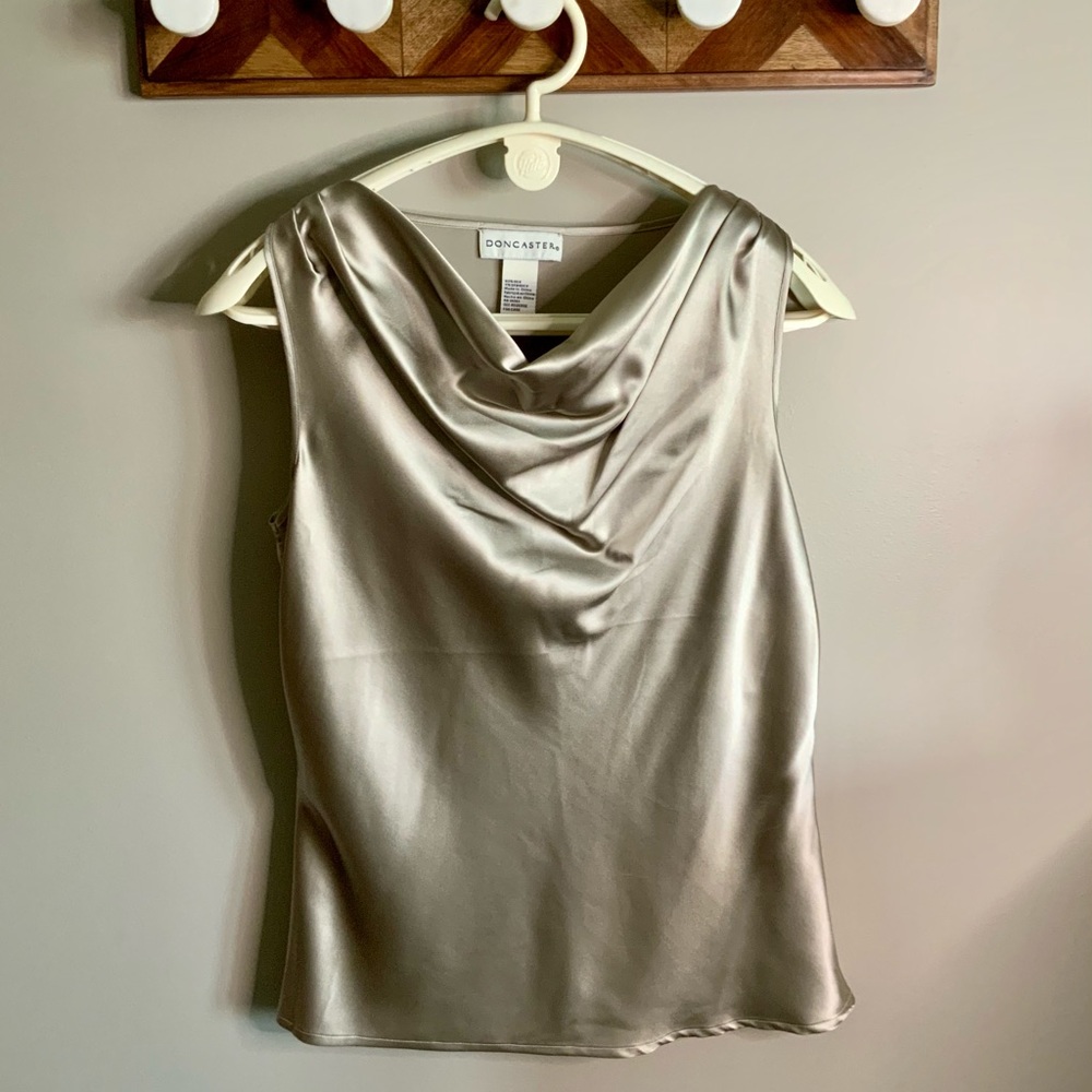 Doncaster sleeveless silk blouse